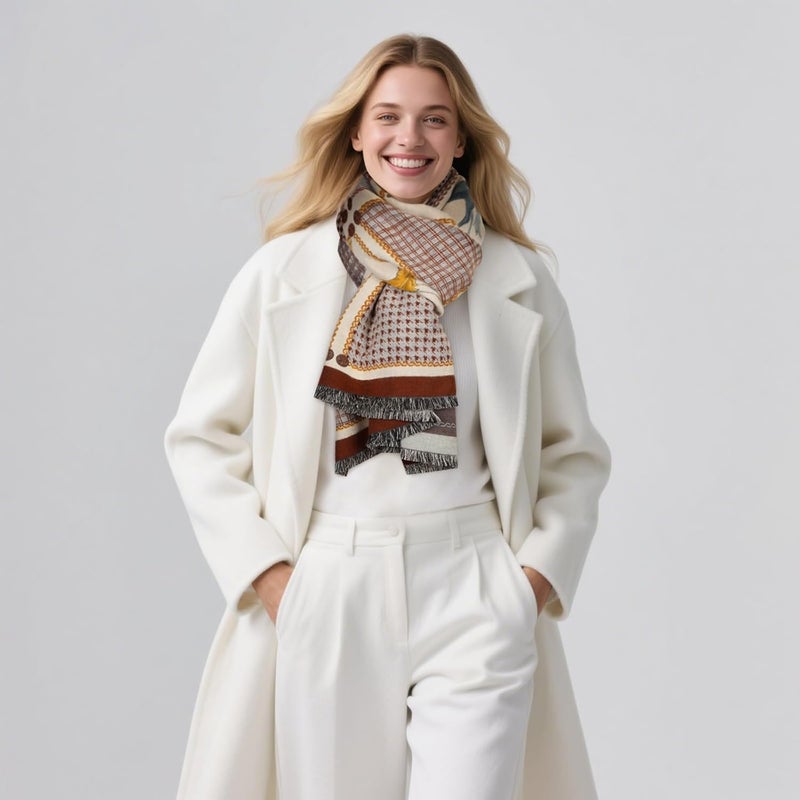 EXTREE Scarfs for Women Pashmina Silky Shawl Wrap for Evening Dressing Blanket Open Front Poncho Cape - Image 5